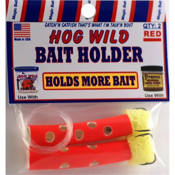 Hogwild Sponge Tube Bait Holder - RED, Magic Catfish Bait, Mfr#: BHT59